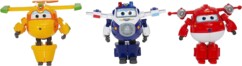 3 figuras de robots transformables Super Wings temporada 4