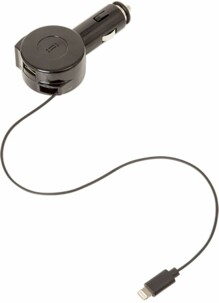 Cargador de coche USB con cable retráctil Lightning