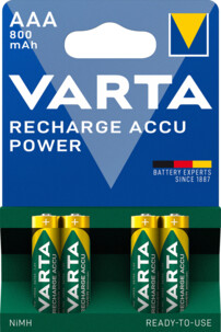 Pack de 4 pilas recargables Varta AAA 800 mAh para teléfonos DECT