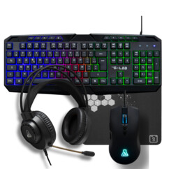 Pack gaming 4 en 1 combo Natrium con teclado, ratón, auriculares y alfombrilla
