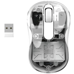 Ratón Phantom blanco transparente sin cable