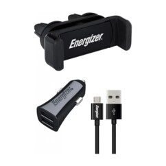 Soporte smartphone para rejilla con cargador 17 W y cable Micro-USB