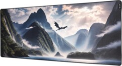 Alfombrilla gaming XXL 900 x 400 mm con bordes cosidos Dragon