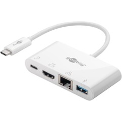 Adaptador USB-C multipuerto HDMI, RJ45, USB-A y USB-C PD