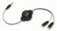Divisor de audio jack 3,5 mm retráctil – ReTrak, 1 m