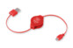 Cable Micro USB retráctil rojo: práctico y elegante
