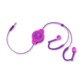 Auriculares intrauditivos retráctiles Sport - Rosa/violeta